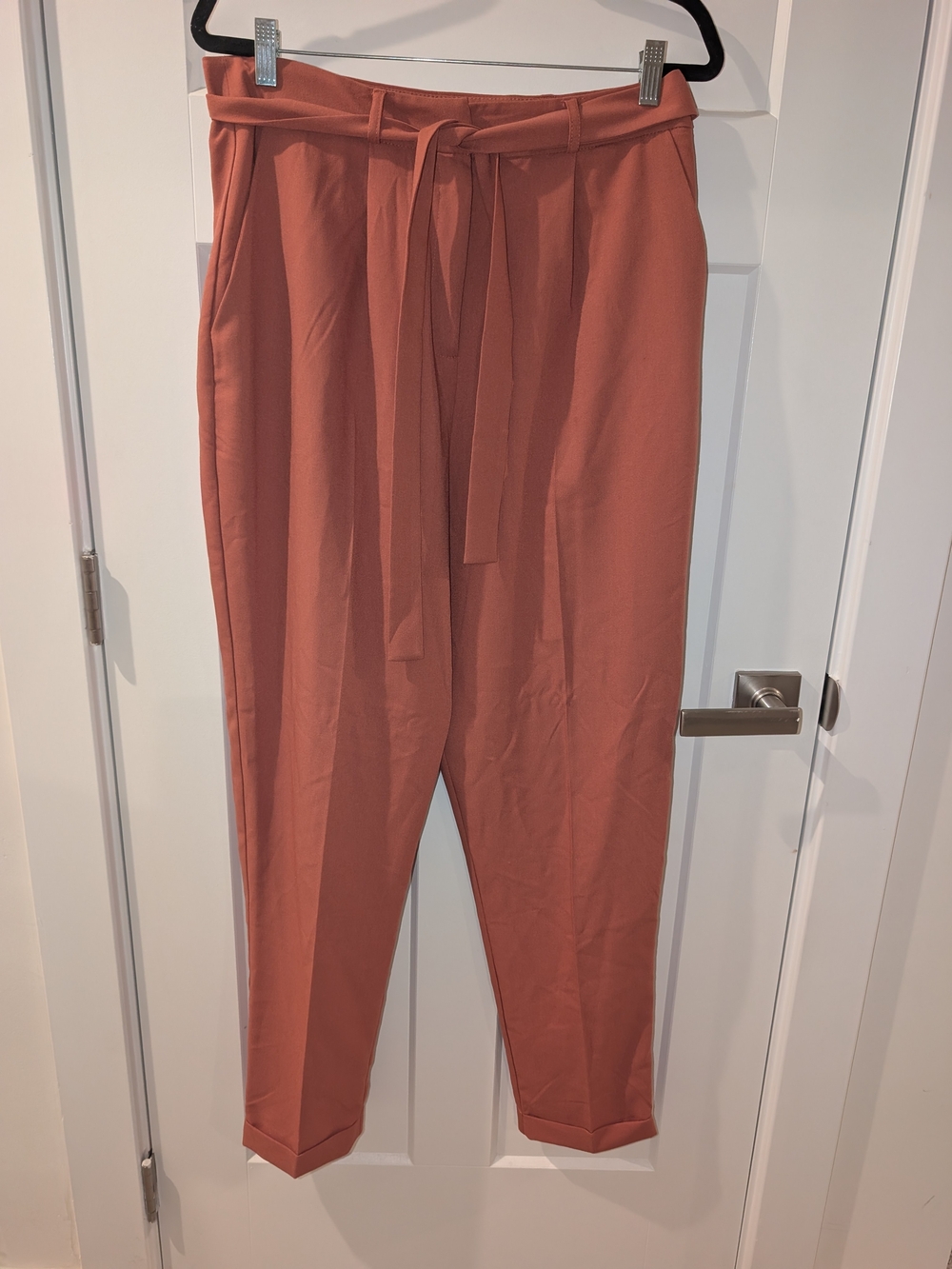 ASOS Women's Paperbag Waist Trousers - Terracotta Size 10
